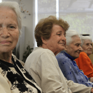 Senior ladies socializing