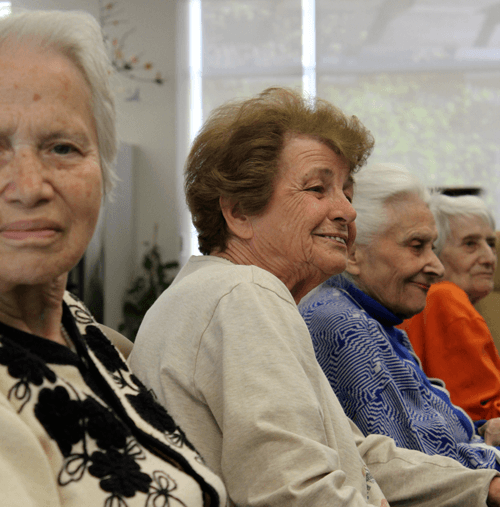 Senior ladies socializing